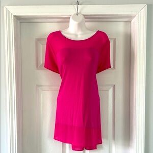 Vince Camuto Pink Sheer Tunic Top